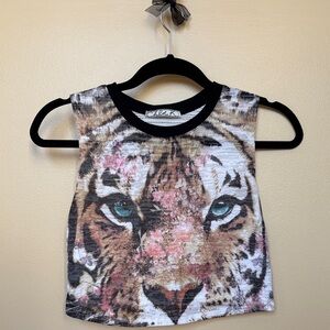 Chloe K Tiger Crop Top